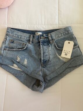 Billabong Women's Low-Rise Blue Denim Shorts